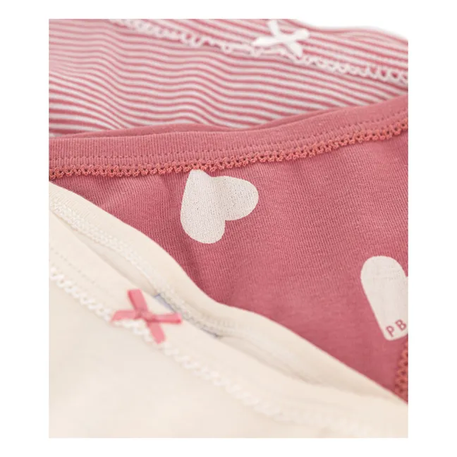 3er-Pack Höschen mit hoher Taille Herzen | Rosa