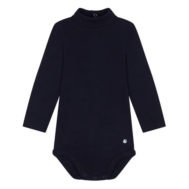 Body dolcevita a coste | Blu marino