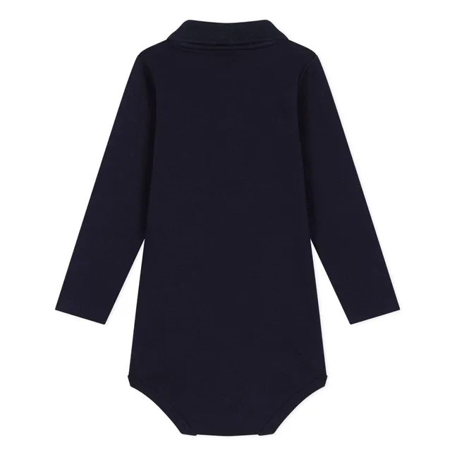 Body con collo a polo | Blu marino