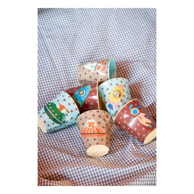Juego de 6 vasos Space Dog | Azul