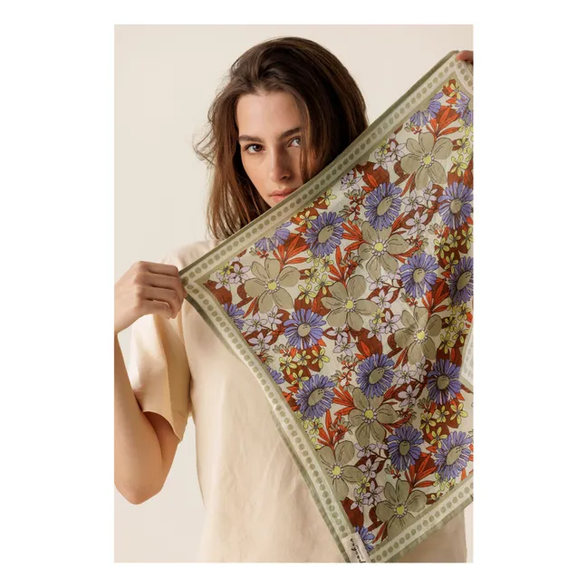 Bufanda Manika Floral  | Verde oliva