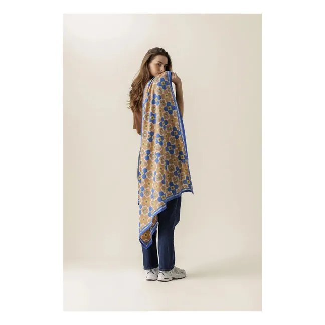 Large Scarf Latika Flowers | Blue