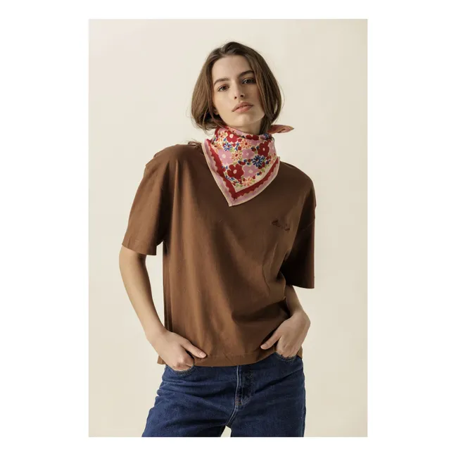Petit Foulard Manika Fleuri | Rose