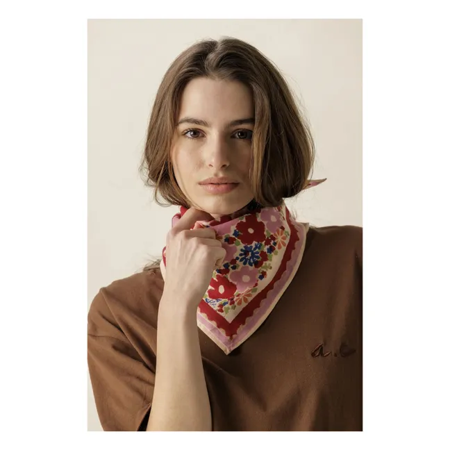 Manika Fleuri Small Scarf | Pink