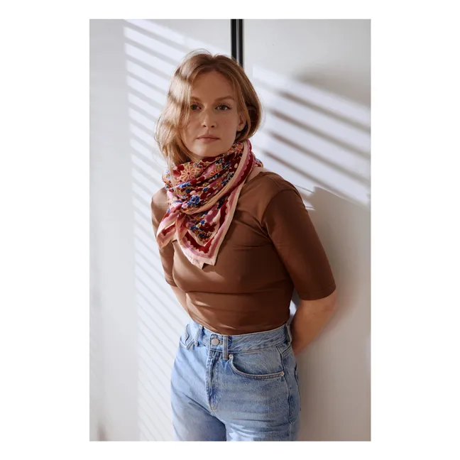 Large Flowered Latika Scarf | Pink