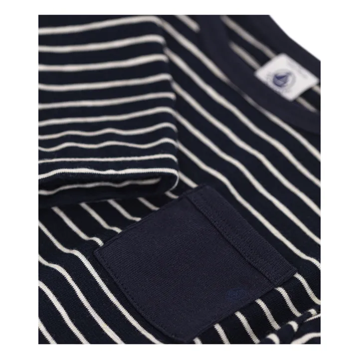 T-Shirt Tasche Streifen | Navy- Produktbild Nr. 1