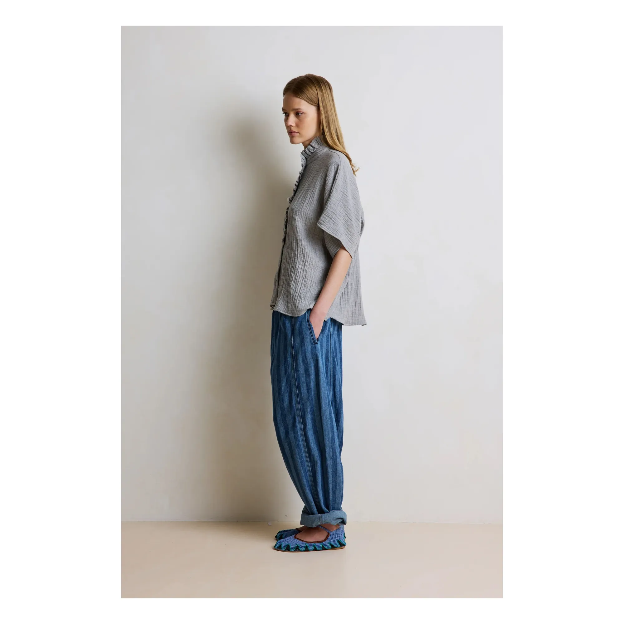Chemise Natasha Coton | Bleu- Image produit n°3