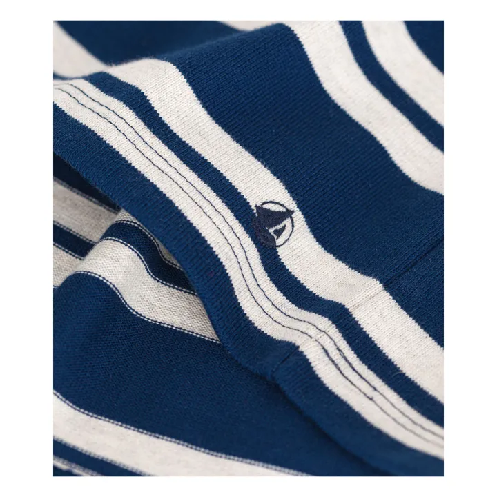Vestido de rayas de algodón | Azul Marino- Imagen del producto n°1