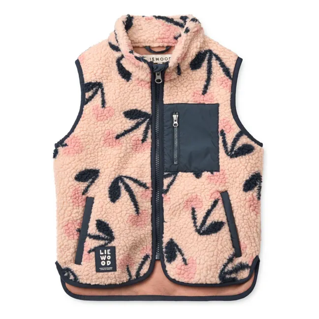 Sleeveless Jacket Sherpa Vada Cerises Recycled Fibers | Pink