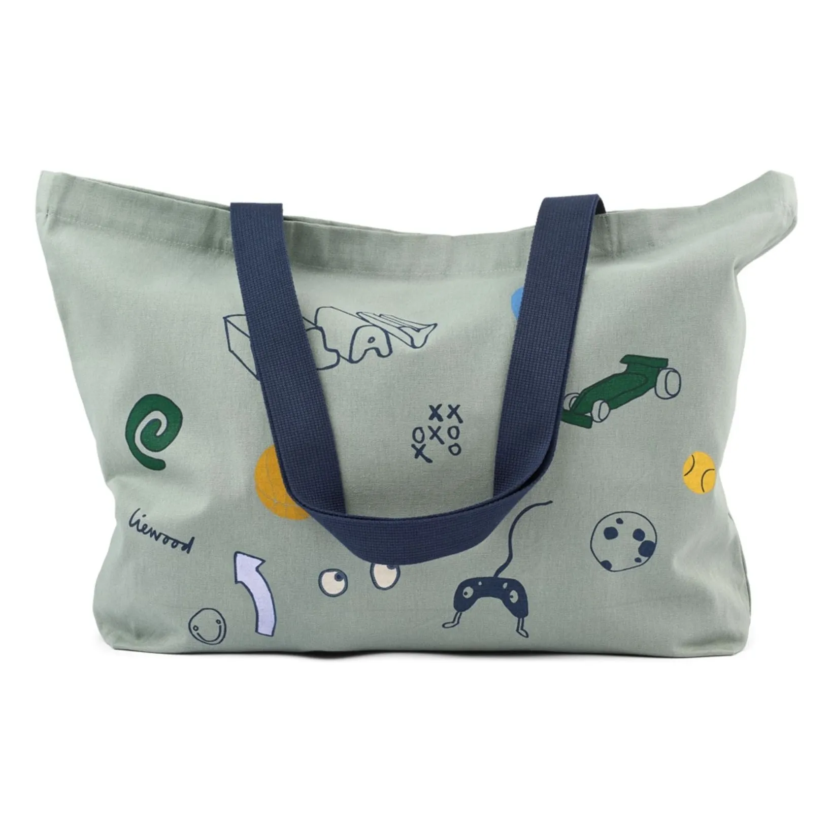 Tote Bag Big Play Coton Bio | Bleu Vert- Image produit n°0