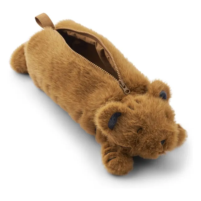 Dalina Tiger Fur Pencil Case Recycled Fiber | Caramel