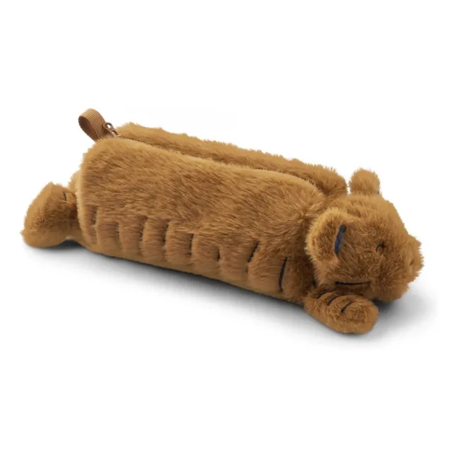 Dalina Tiger Fur Pencil Case Recycled Fiber | Caramel