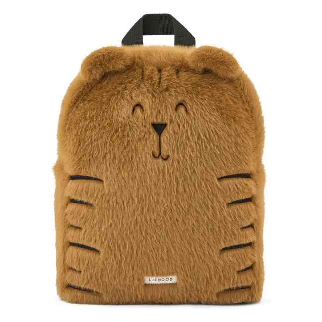 Mochila de peluche Denise Tigre Fibra reciclada | Caramelo