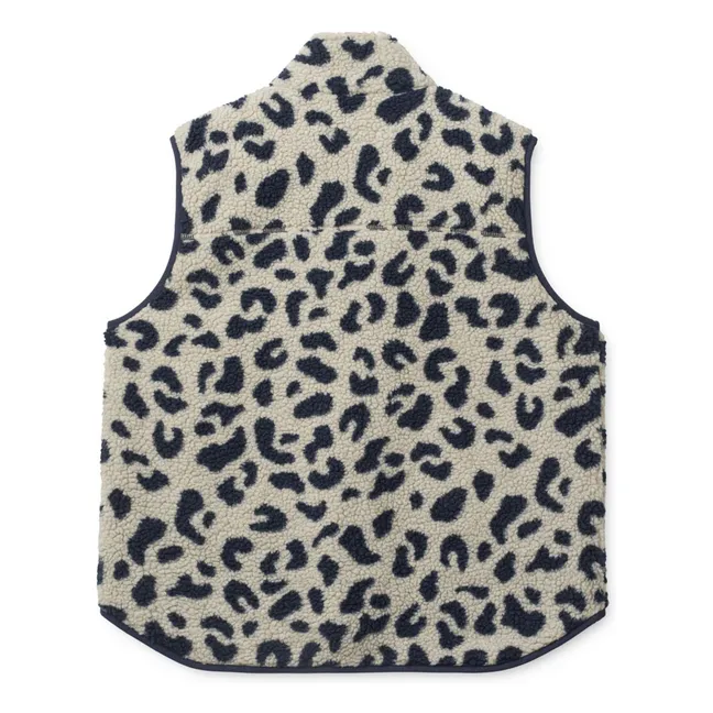Veste Sans Manches Façon Sherpa Nilu Léopard Fibres Recyclées - Collection Femme | Beige
