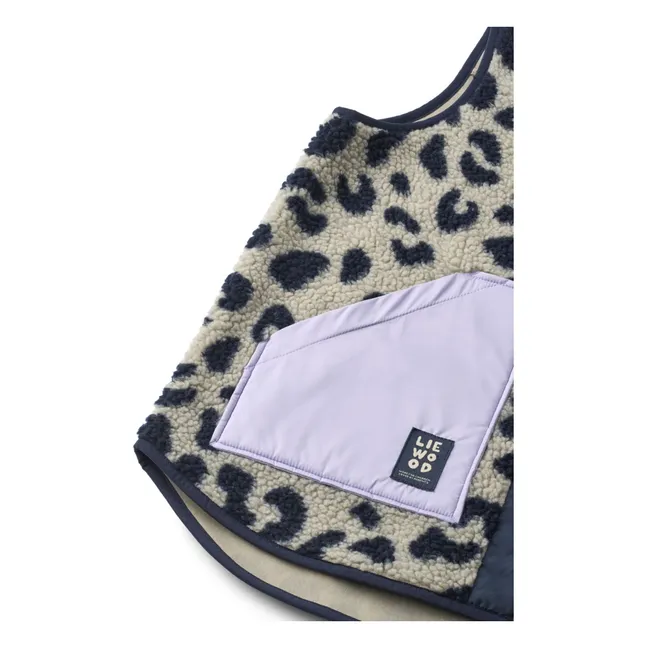 Veste Sans Manches Façon Sherpa Nilu Léopard Fibres Recyclées - Collection Femme | Beige