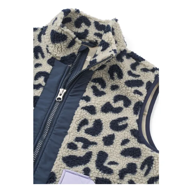 Veste Sans Manches Façon Sherpa Nilu Léopard Fibres Recyclées - Collection Femme | Beige