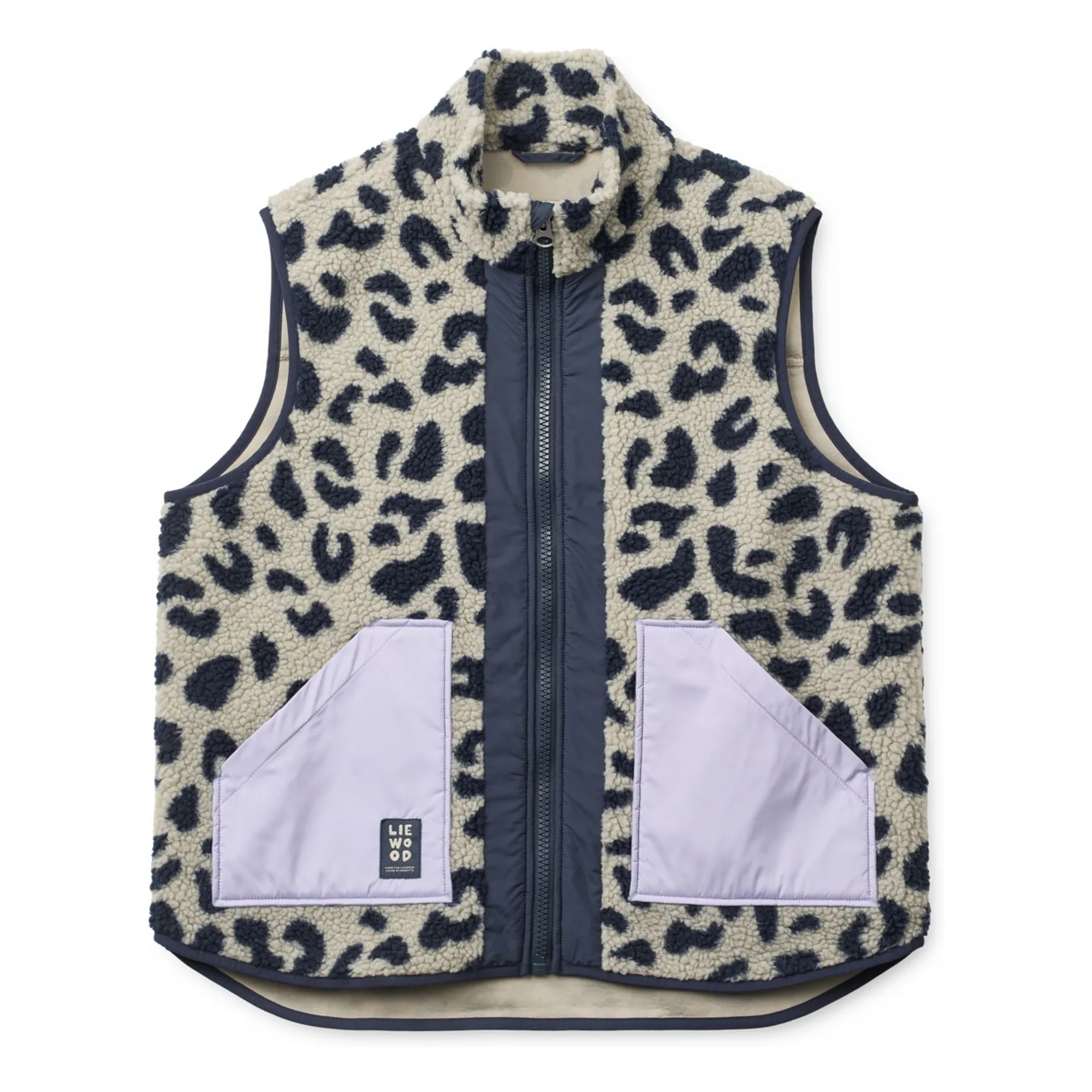 Veste Sans Manches Façon Sherpa Nilu Léopard Fibres Recyclées - Collection Femme | Beige- Image produit n°0