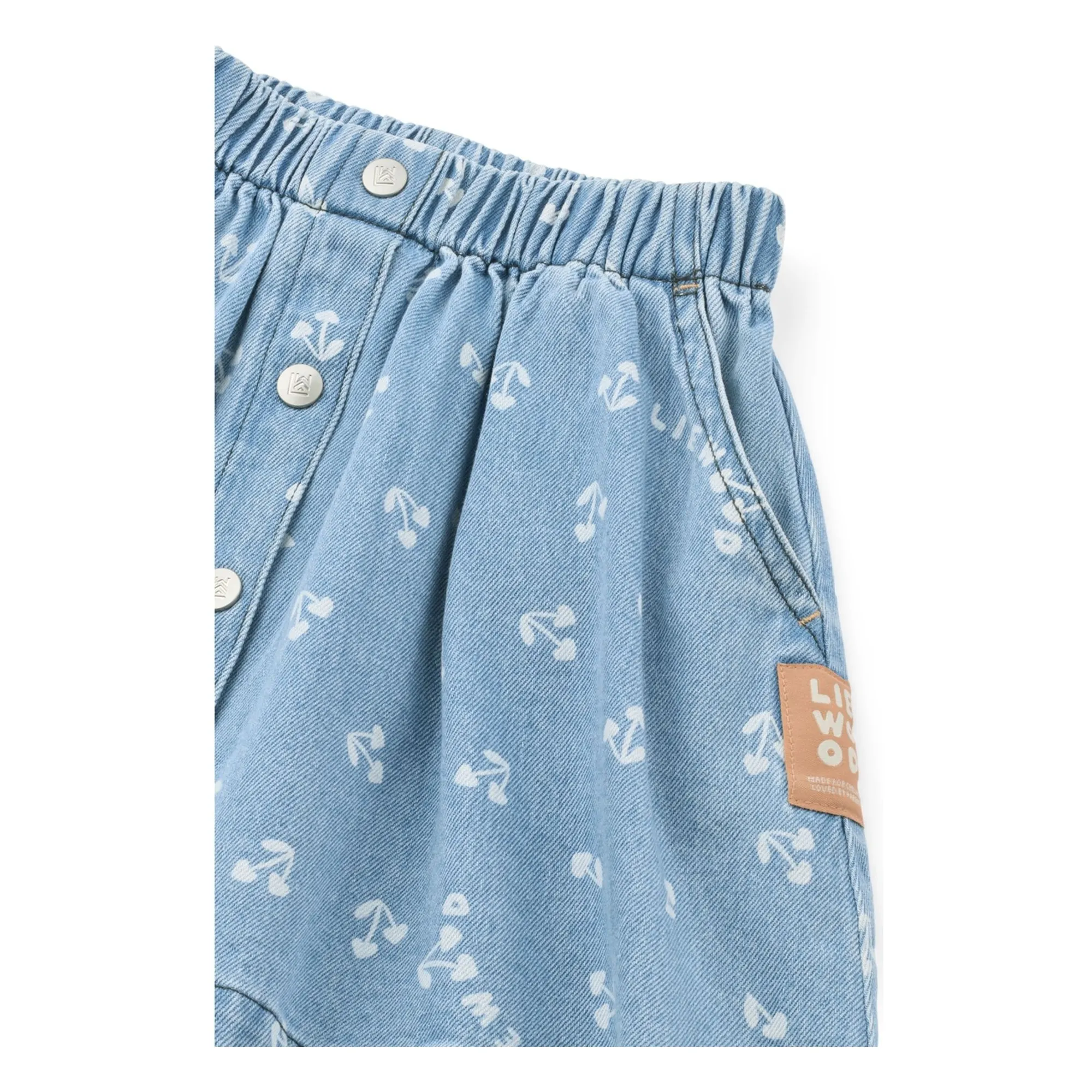 Jupe Rio Cerises Denim | Bleu- Image produit n°2