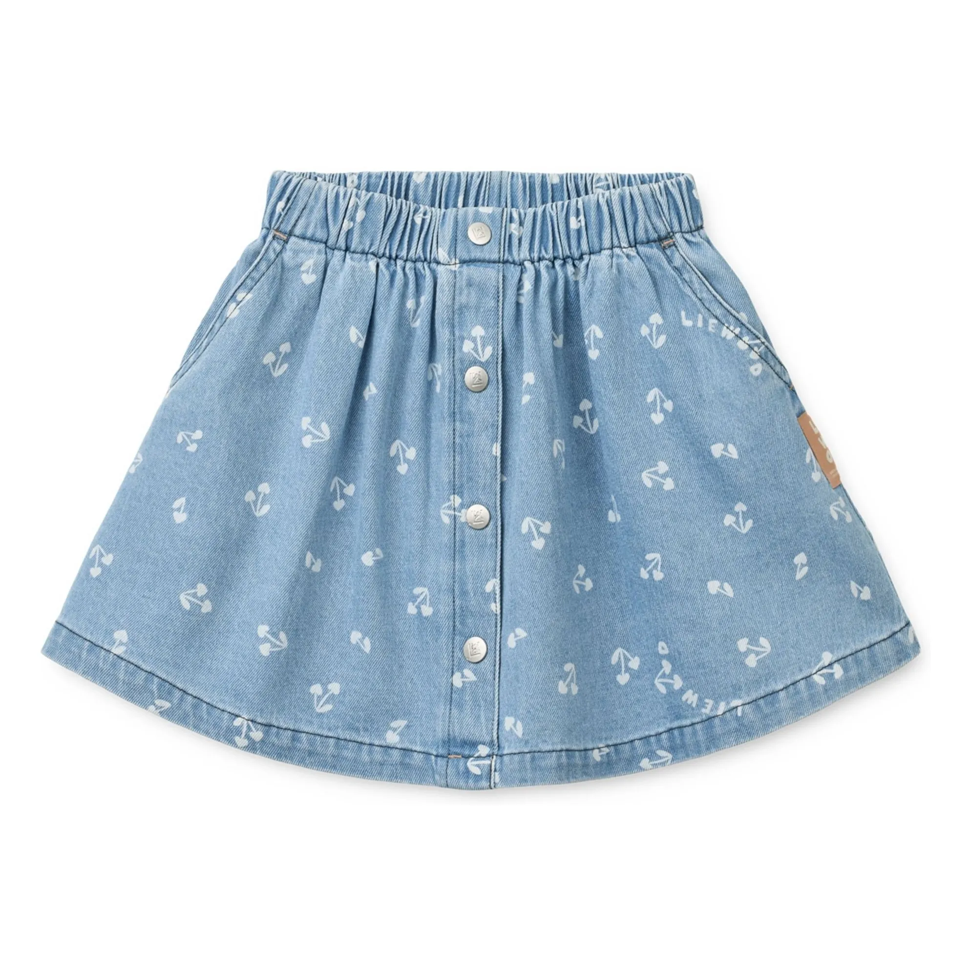 Jupe Rio Cerises Denim | Bleu- Image produit n°0