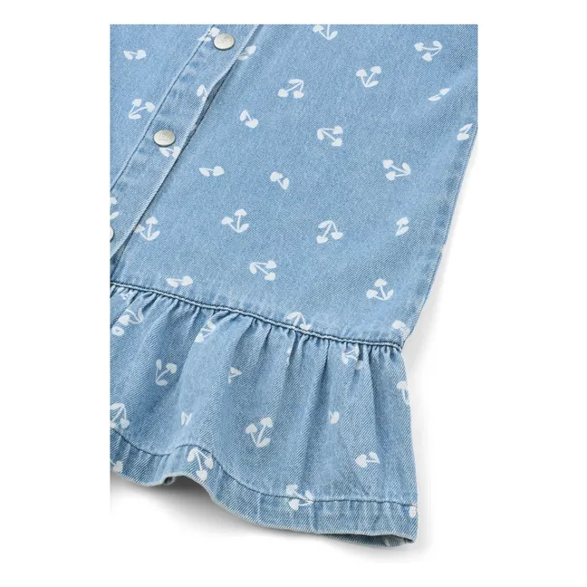 emile et ida denim dress EMILE ET IDA SS26 Chambray Smocked Embroidered Dress 12m / Chambray
