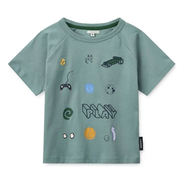 T-Shirt Brodie Play Bio-Baumwolle | Blaugrün