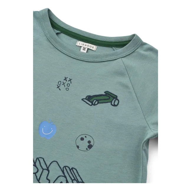 T-Shirt Brodie Play Bio-Baumwolle | Blaugrün