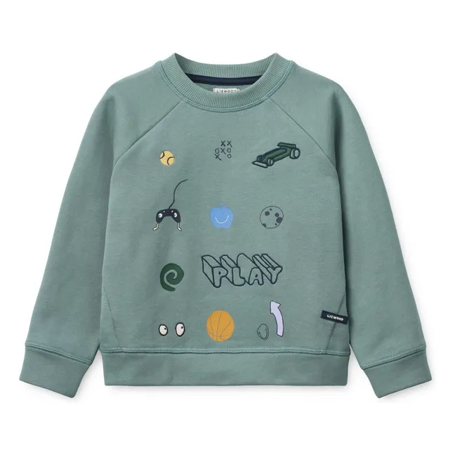 Orson Play organic cotton sweatshirt | Blue Green