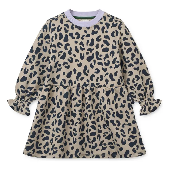 Robe Sweat Lia Léopard Coton Bio | Beige