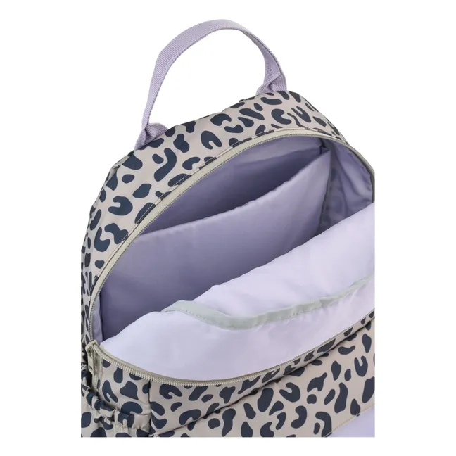 Lennon Leopard Backpack Recycled Fiber | Beige