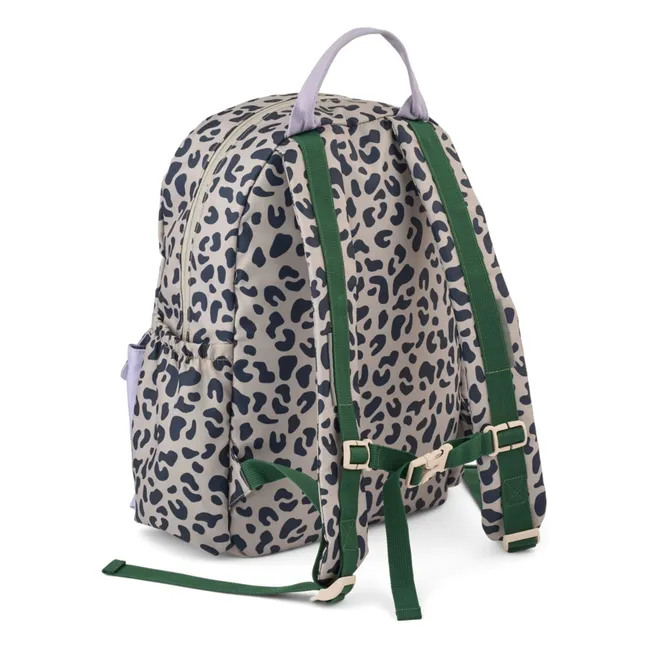 Lennon Leopard Backpack Recycled Fiber | Beige