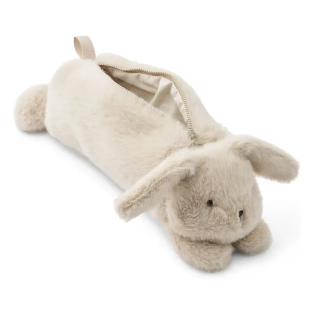 Dalina Rabbit Fur Pencil Case Recycled Fiber | Beige