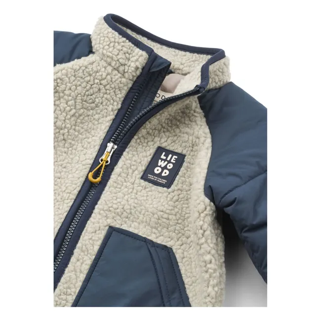 Veste Façon Sherpa Runa Fibres Recyclées | Bleu marine