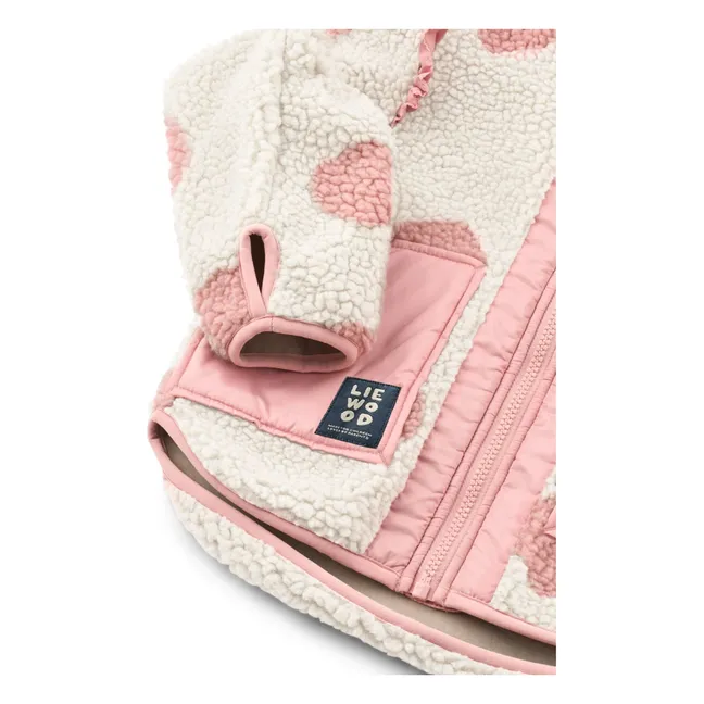 Noam Pois Recycled Fiber Sherpa Ruffle Jacket | Pink