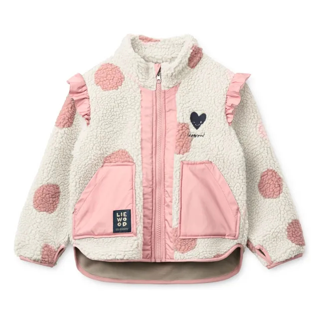 Noam Pois Recycled Fiber Sherpa Ruffle Jacket | Pink