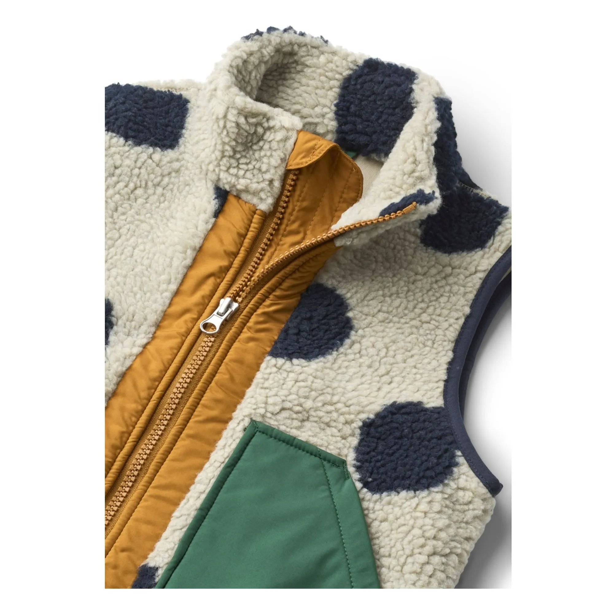 Veste Sans Manches Façon Sherpa Noam Pois Fibres Recyclées | Beige- Image produit n°1