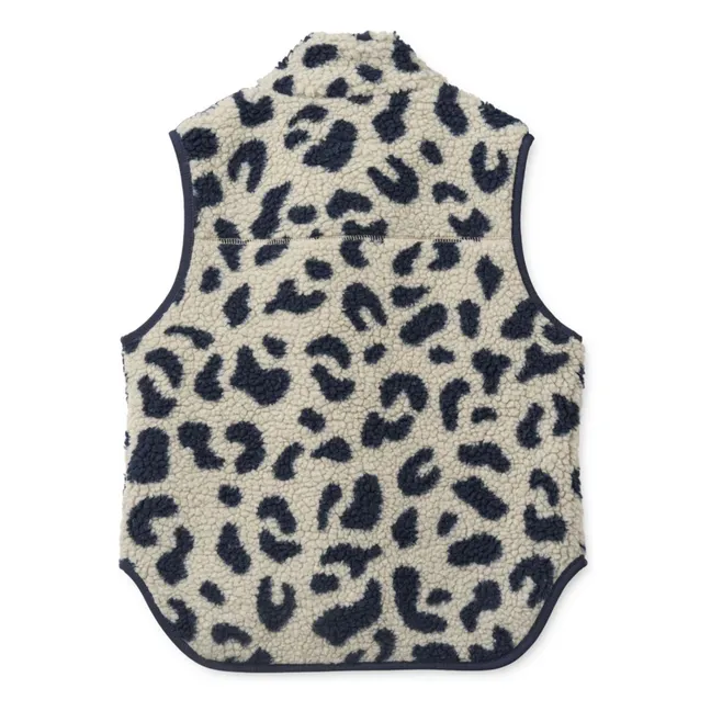 Noam Leopard Sherpa Sleeveless Jacket Recycled Fibers | Beige