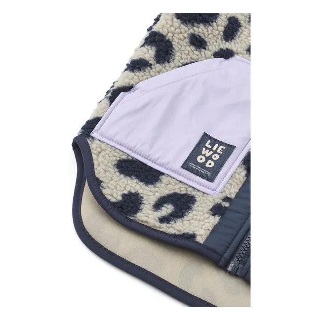 Noam Leopard Sherpa Sleeveless Jacket Recycled Fibers | Beige