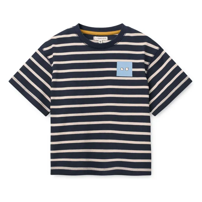 T-Shirt Tyler Gestreift Bio-Baumwolle | Navy
