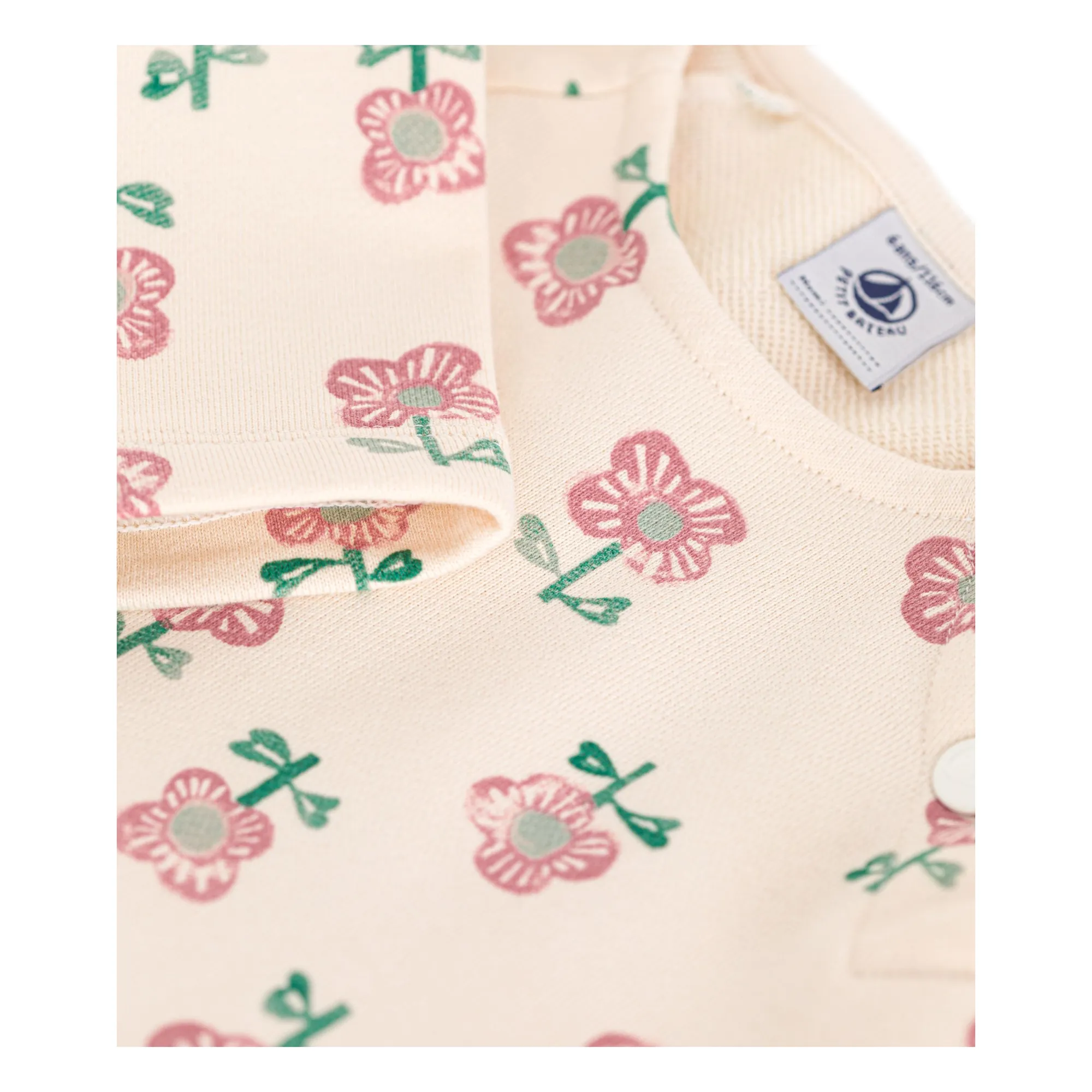 Robe Molleton Fleurs | Beige- Image produit n°1