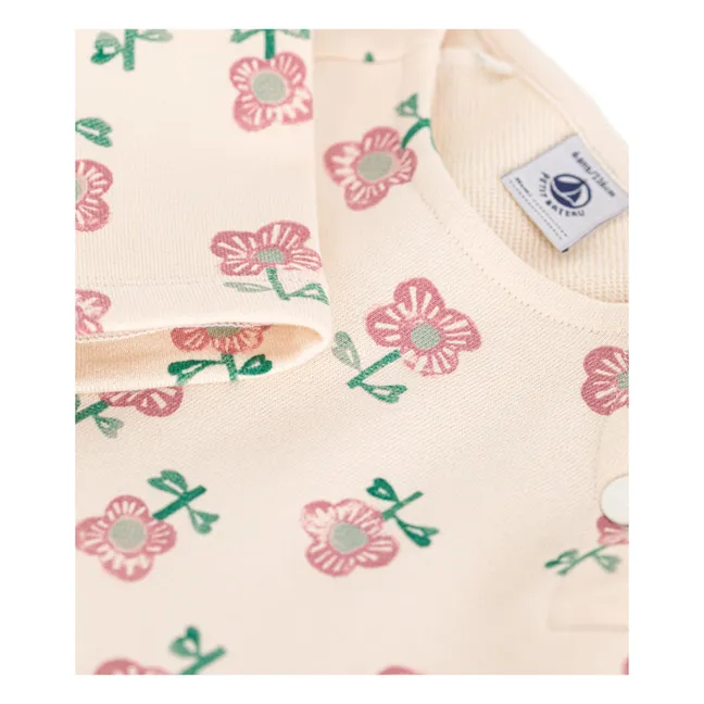 Vestido Flower Molton | Beige