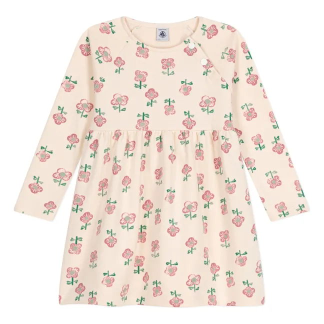 Vestido Flower Molton | Beige
