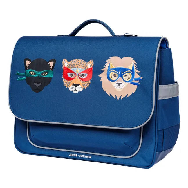 Cartable Midi Supercats | Bleu foncé