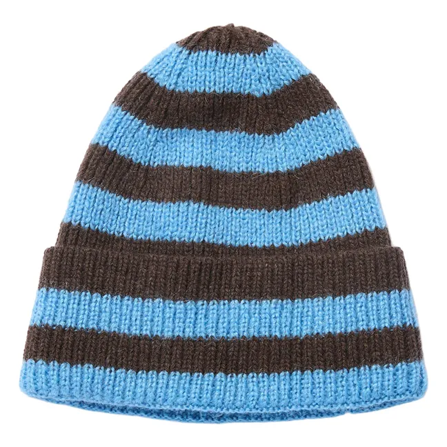 Oda Wool Stripes Beanie | Blue