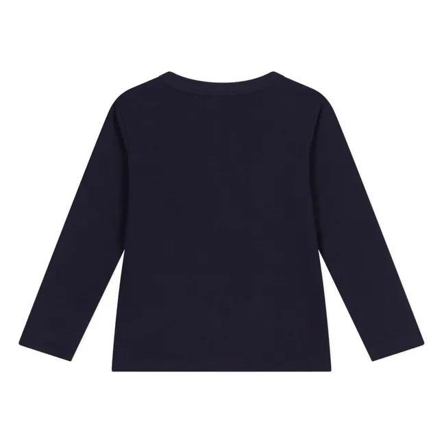 T-Shirt mit Siebdruck | Nachtblau