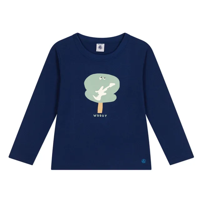 T-Shirt mit Siebdruck | Navy
