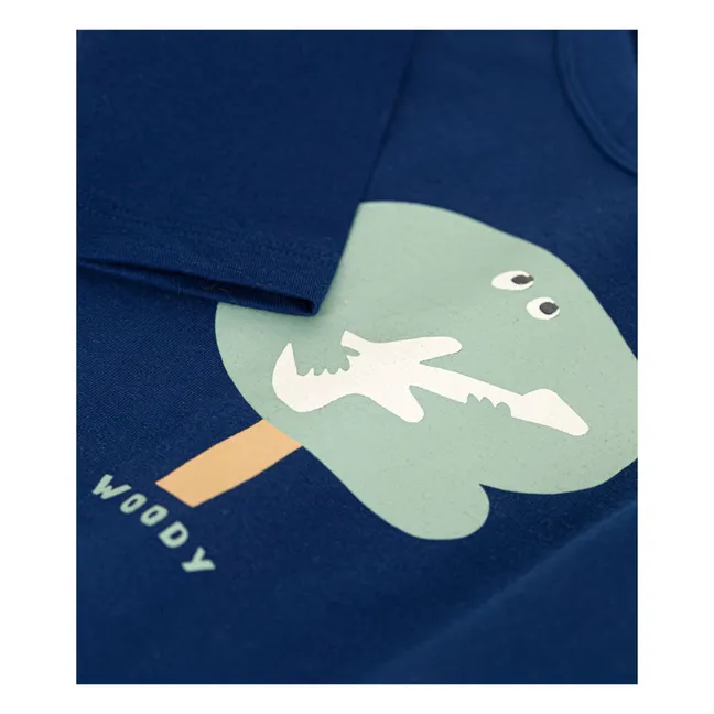 T-Shirt mit Siebdruck | Navy