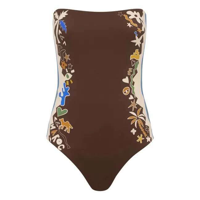 Maillot 1 Pièce Maroc Fibres Recyclées | Marron