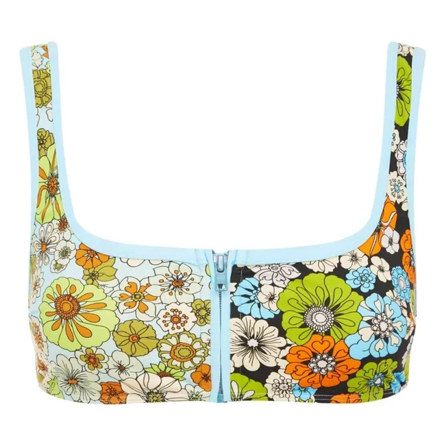 Haut de Maillot Orange Blossom Fibres Recyclées | Bleu ciel