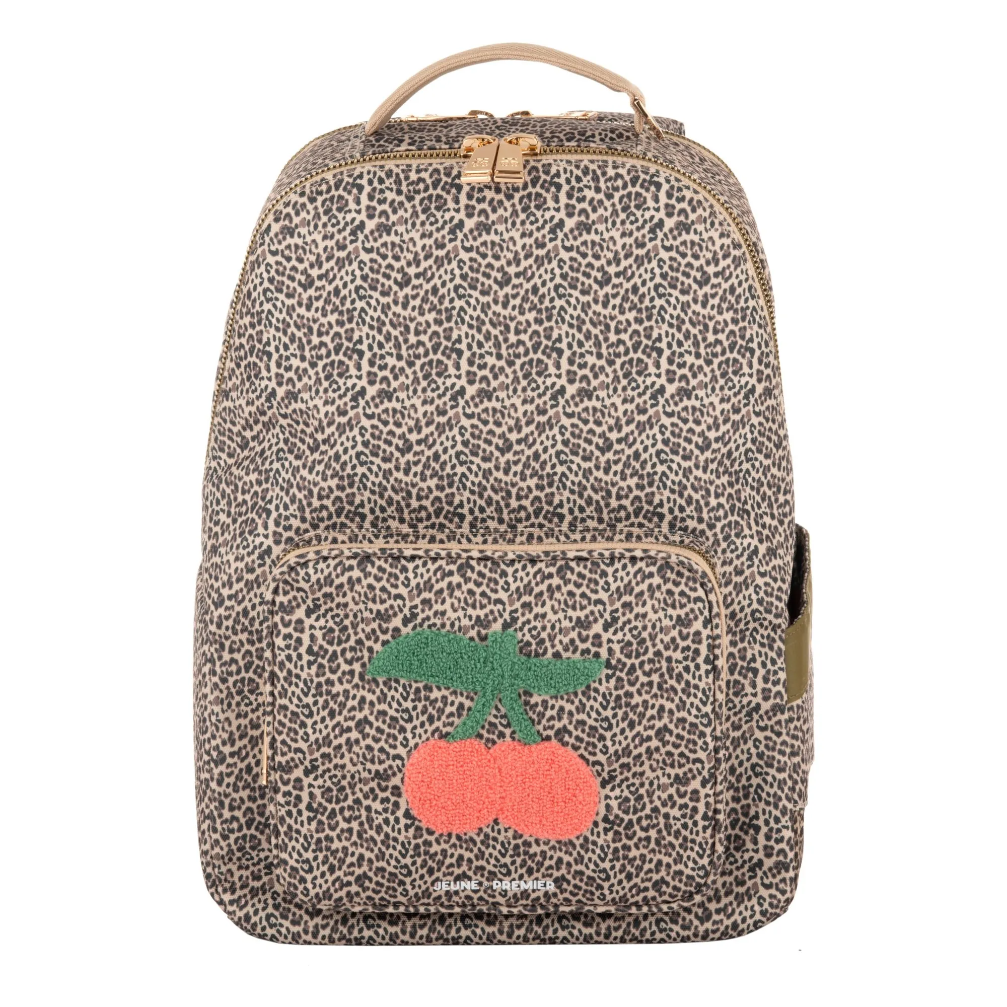 Jeune Premier Beige Bobbie Leopard Cherry Backpack