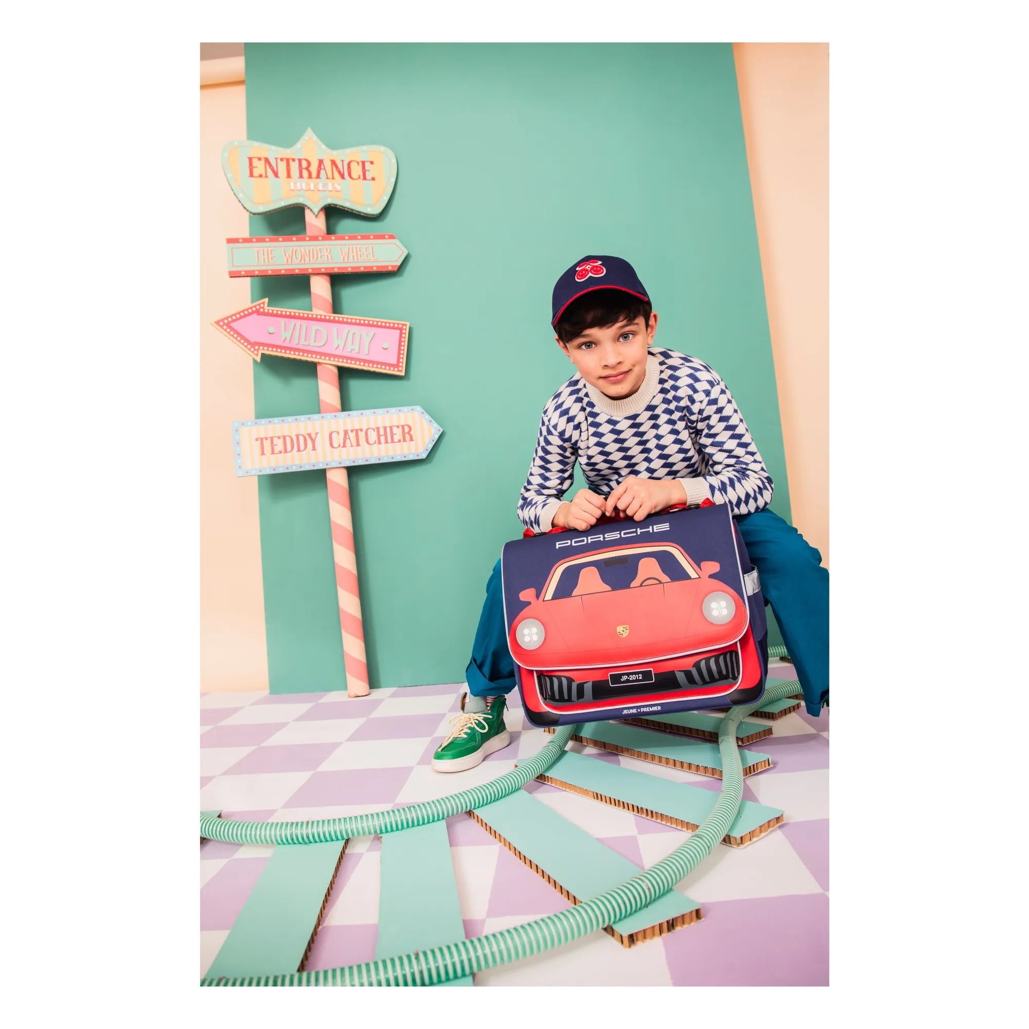 Cartable Midi Porshe | Bleu marine- Image produit n°4